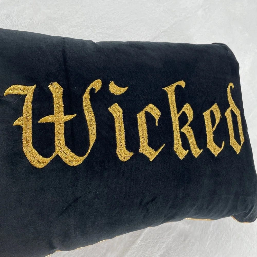 Wicked Black and Gold Decorative Pillow